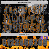 Custom Black Steel Gray-Bay Orange Spooky Halloween Pumpkins & Skull Pullover Sweatshirt Hoodie