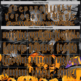 Custom Black Steel Gray-Bay Orange Spooky Halloween Pumpkins & Skull Pullover Sweatshirt Hoodie