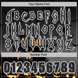 Custom Black Gray-White Spooky Halloween Pumpkins Pullover Sweatshirt Hoodie