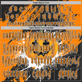 Custom Black Bay Orange-White Spooky Halloween Pumpkins Splatter Pullover Sweatshirt Hoodie