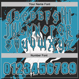 Custom Black Panther Blue-White Spooky Halloween Ghost Splatter Pullover Sweatshirt Hoodie