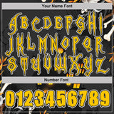 Custom Black Yellow-White Halloween Haunted House Pullover Sweatshirt Hoodie