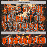 Custom Black Orange-White Spooky Halloween Pumpkins And Skull Splatter Pullover Sweatshirt Hoodie