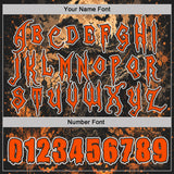 Custom Black Orange-White Spooky Halloween Pumpkins Pullover Sweatshirt Hoodie