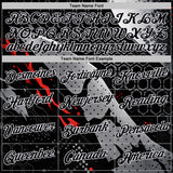 Custom Black Gray Red-White Bowling Geometric Performance T-Shirt