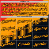 Custom Orange Yellow-Black Bowling Geometric Performance T-Shirt