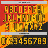 Custom Orange Yellow-Black Bowling Geometric Performance T-Shirt