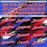 Custom Blue Red Black-White Bowling Brush Stroke Performance T-Shirt
