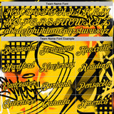Custom Yellow-Black Bowling Graffiti Performance T-Shirt