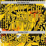 Custom Yellow-Black Bowling Graffiti Performance T-Shirt