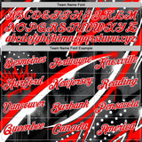 Custom Black Red-White Bowling Graffiti Performance T-Shirt