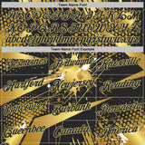 Custom Black-Old Gold Bowling Splash Ink Performance T-Shirt