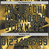 Custom Black-Old Gold Bowling Splash Ink Performance T-Shirt
