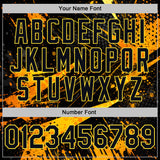 Custom Black-Yellow Bowling Splash Ink Performance T-Shirt