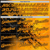 Custom Yellow Orange-Black Bowling Splash Ink Performance T-Shirt