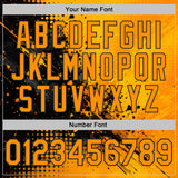 Custom Yellow Orange-Black Bowling Splash Ink Performance T-Shirt