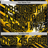 Custom Black-Yellow Bowling Splash Ink Performance T-Shirt