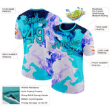 Custom Purple Lakes Blue-Black Bowling Liquid Performance T-Shirt