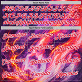 Custom Purple Red-White Bowling Lightning Performance T-Shirt