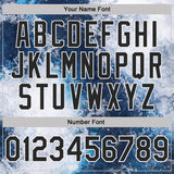 Custom Blue Black-White Bowling Wave Performance T-Shirt