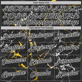Custom Black Yellow-White Bowling Lightning Performance T-Shirt