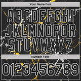 Custom Black Yellow-White Bowling Lightning Performance T-Shirt
