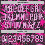 Custom Black Light Pink-Deep Pink Bowling Graffiti Splash Performance T-Shirt