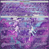Custom Purple-White Bowling Splash Ink Performance T-Shirt
