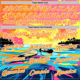 Custom Yellow Bay Orange Blue-White Paddleboard Performance T-Shirt