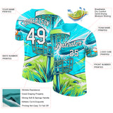 Custom Blue White Green-Black Disc Golf Performance T-Shirt