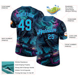 Custom Blue Lakes Blue-Medium Purple Skateboard Gothic Performance T-Shirt