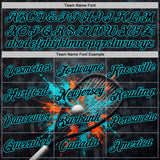 Custom Black-Blue Racquetball Splash Ink Performance T-Shirt