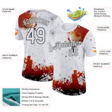 Custom White Red-Black Handball Performance T-Shirt