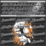 Custom Black Orange-White Handball Grunge Performance T-Shirt