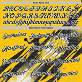 Custom Yellow Black-White Handball Performance T-Shirt