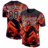 Custom Black Red Yellow-White Parkour Streetwear Performance T-Shirt