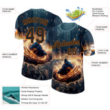 Custom Shadow Blue Black-Texas Orange Cornhole Performance T-Shirt