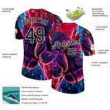 Custom Red Black Blue-White Boxing Lightning Performance T-Shirt
