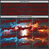 Custom Black Blue-Red Boxing Burst Performance T-Shirt