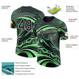 Custom Green Black-White Inline Skating Performance T-Shirt