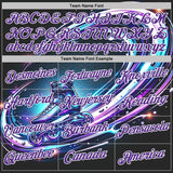 Custom Black Purple Blue-White Inline Skating Performance T-Shirt