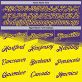 Custom Stitched Purple Light Yellow-White Color Block Geometric Split Pullover Sweatshirt Hoodie