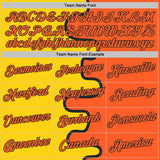 Custom Stitched Yellow Orange-Black Color Block Split Wavy Line Pullover Sweatshirt Hoodie