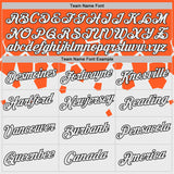 Custom Stitched Orange White-Black Color Block Geometric Split Honeycomb Hexagon Pullover Sweatshirt Hoodie