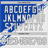 Custom Stitched Thunder Blue White-Black Color Block Split Brush Stroke Pullover Sweatshirt Hoodie