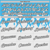 Custom Stitched Sky Blue White-Black Color Block Geometric Split Diamond Shards Pullover Sweatshirt Hoodie