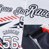 Custom Stitched Fire Red White-Thunder Blue Color Block Wavy Flow Pullover Sweatshirt Hoodie