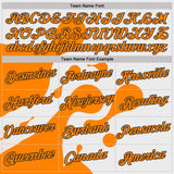 Custom Stitched Bay Orange White-Black Color Block Fluid Splatter Pullover Sweatshirt Hoodie