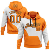 Custom Stitched Bay Orange White-Black Color Block Geometric Split Pullover Sweatshirt Hoodie
