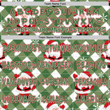 Custom Aurora Green White-Red Christmas Santa Claus Plaid Snowflakes Pullover Sweatshirt Hoodie